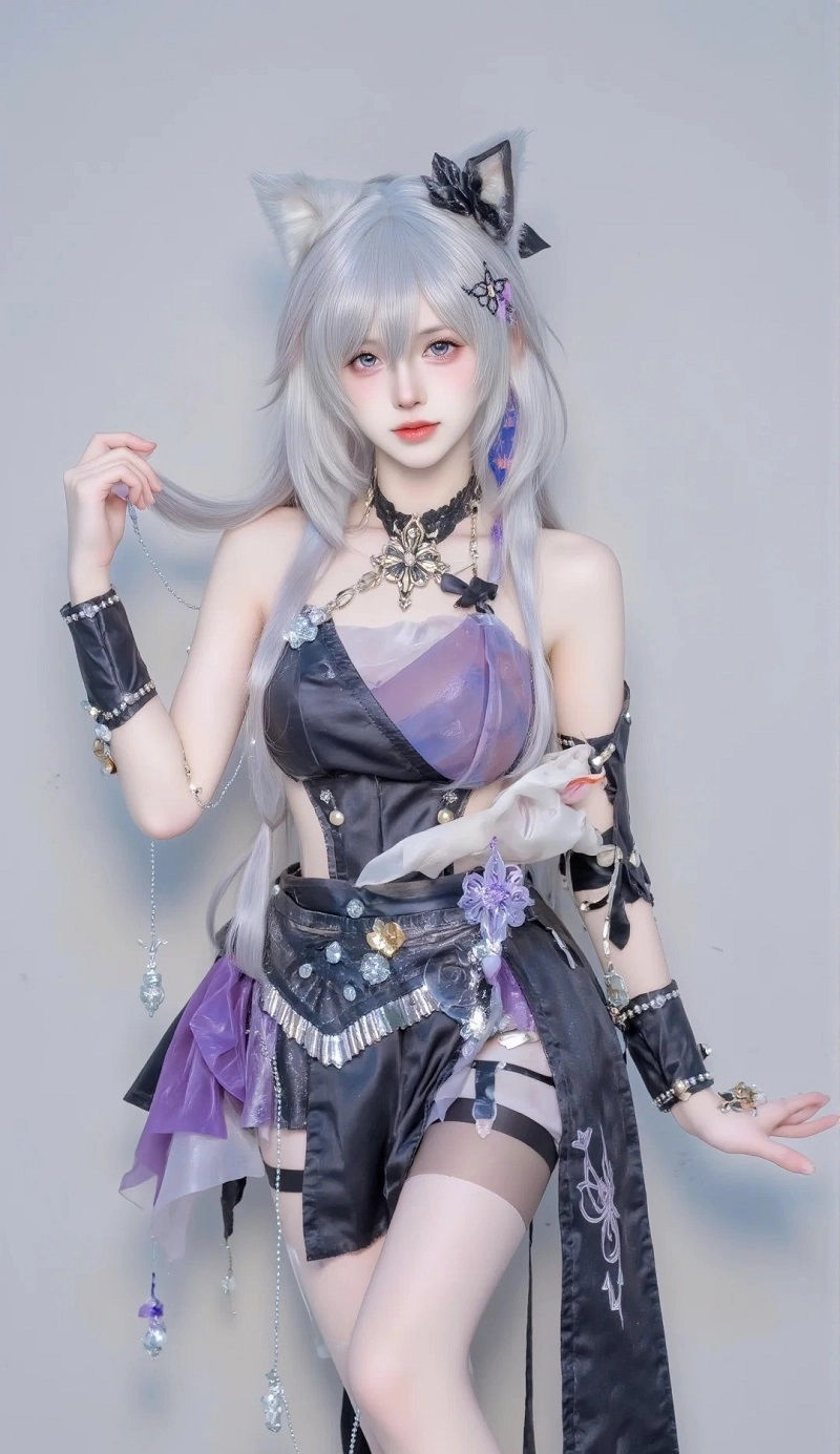 gái xinh cosplay mèo hd