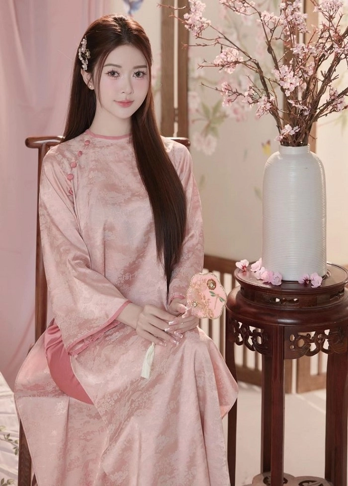 ảnh chụp áo dài tết