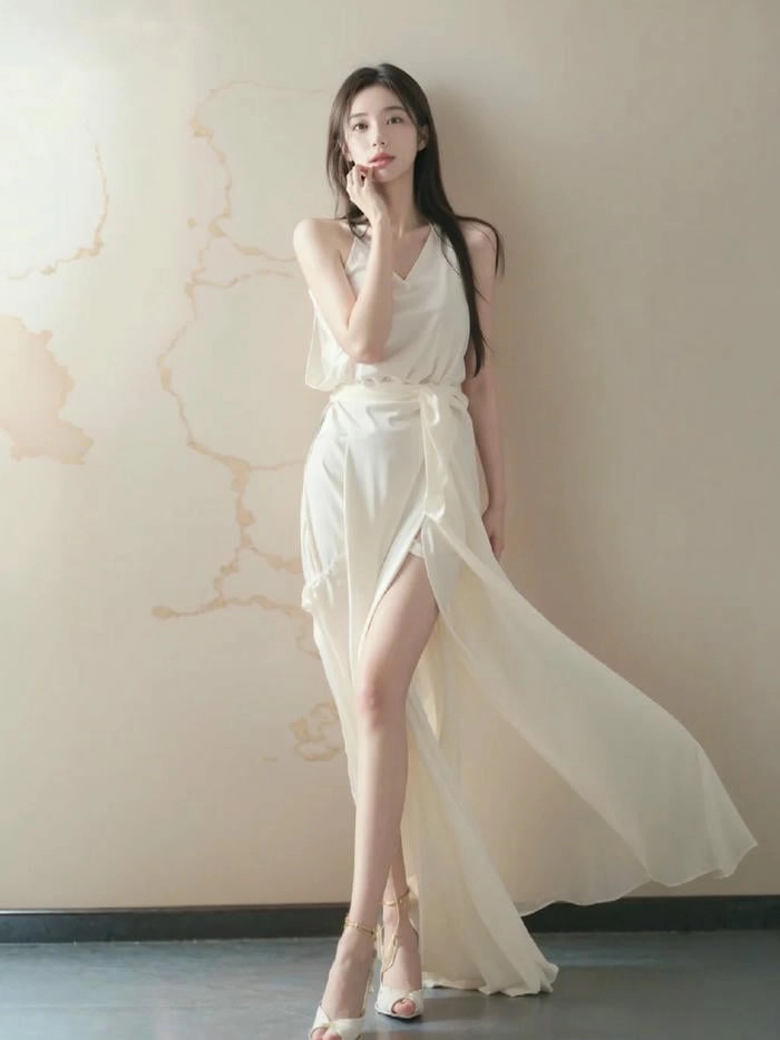 ảnh gái xinh mặc váy trắng khiêu dâm