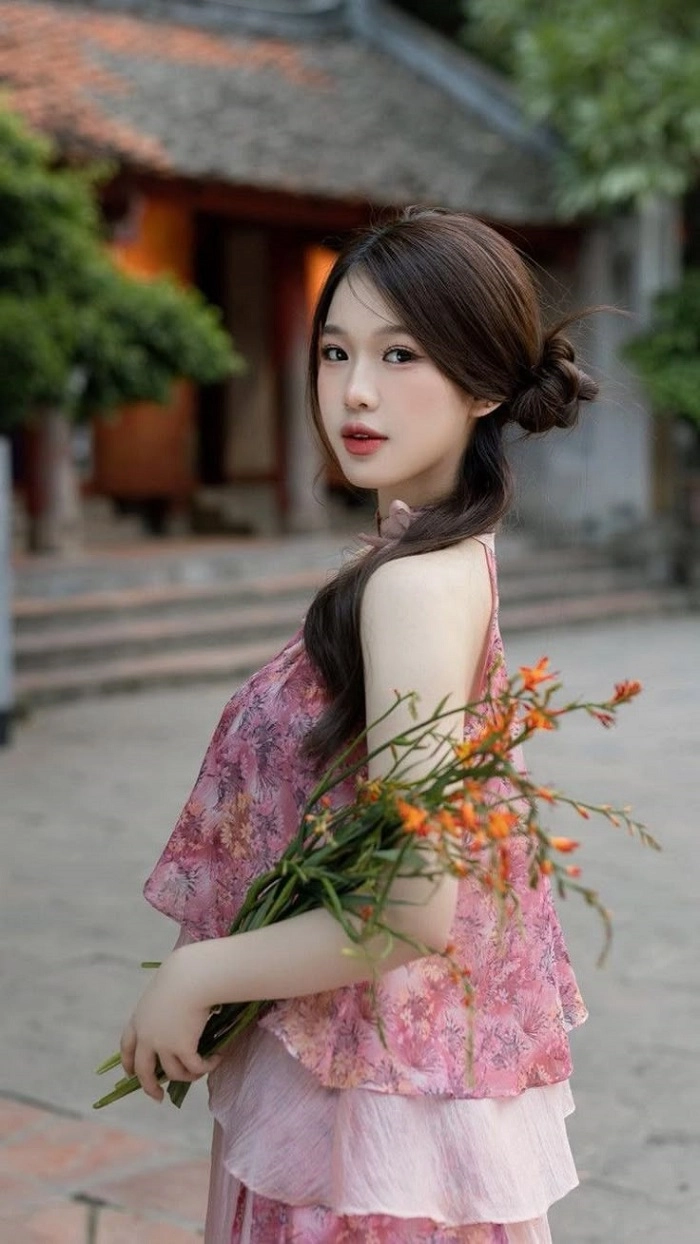 cách chụp áo dài tết