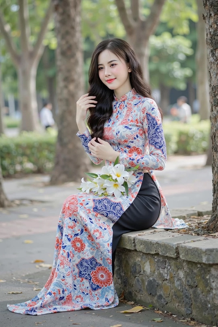 Gái đẹp mặc áo dài truyền thống 