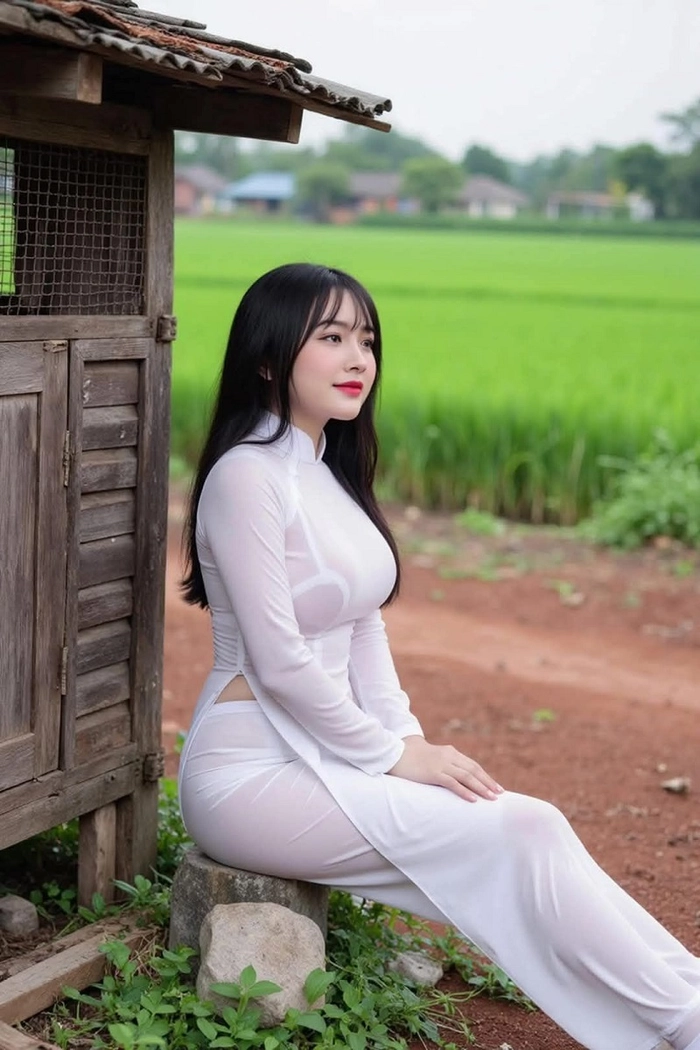 Gái xinh trong áo dài trắng 